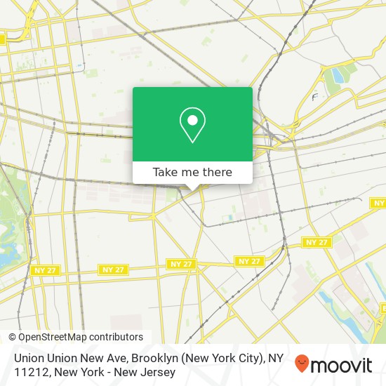 Mapa de Union Union New Ave, Brooklyn (New York City), NY 11212