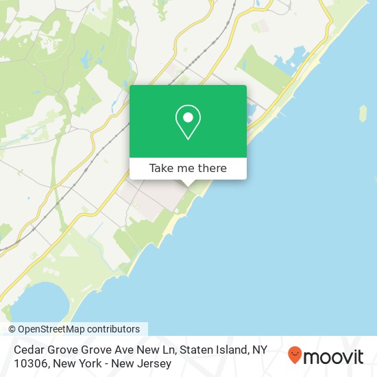 Mapa de Cedar Grove Grove Ave New Ln, Staten Island, NY 10306