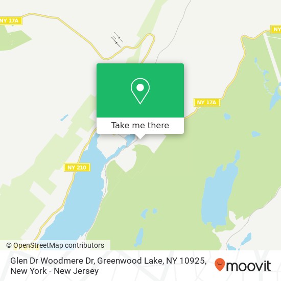 Glen Dr Woodmere Dr, Greenwood Lake, NY 10925 map