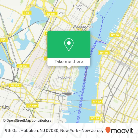 Mapa de 9th Gar, Hoboken, NJ 07030