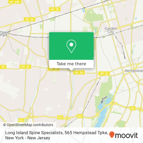 Long Island Spine Specialists, 565 Hempstead Tpke map