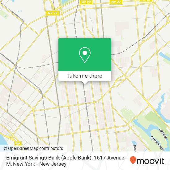 Emigrant Savings Bank (Apple Bank), 1617 Avenue M map