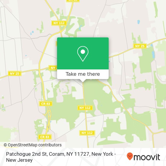 Mapa de Patchogue 2nd St, Coram, NY 11727