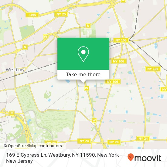 Mapa de 169 E Cypress Ln, Westbury, NY 11590