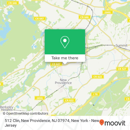 Mapa de 512 Clin, New Providence, NJ 07974