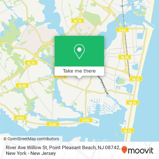 Mapa de River Ave Willow St, Point Pleasant Beach, NJ 08742