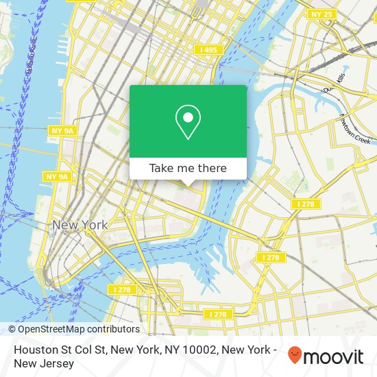 Houston St Col St, New York, NY 10002 map