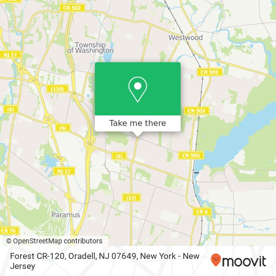 Mapa de Forest CR-120, Oradell, NJ 07649
