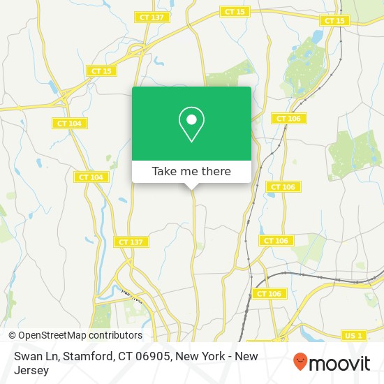 Mapa de Swan Ln, Stamford, CT 06905
