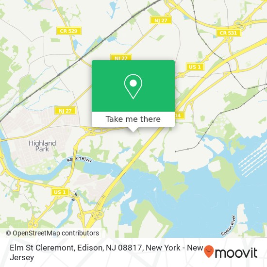 Elm St Cleremont, Edison, NJ 08817 map