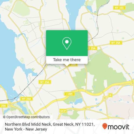 Mapa de Northern Blvd Midd Neck, Great Neck, NY 11021