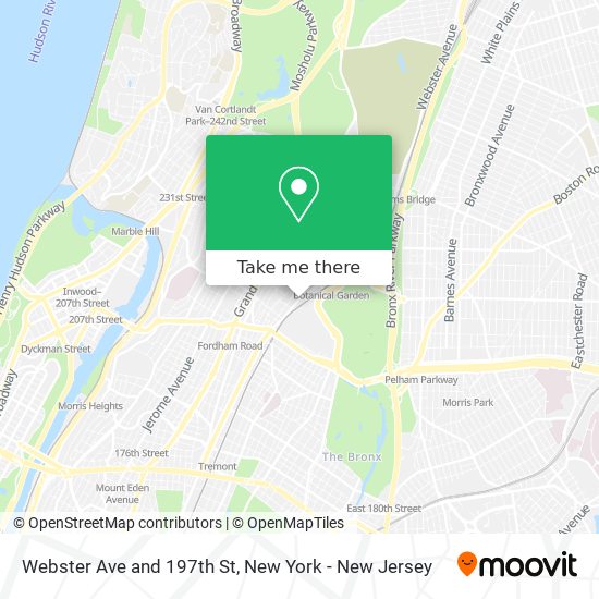 Webster Ave and 197th St map