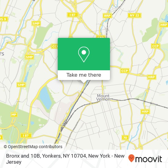 Mapa de Bronx and 10B, Yonkers, NY 10704