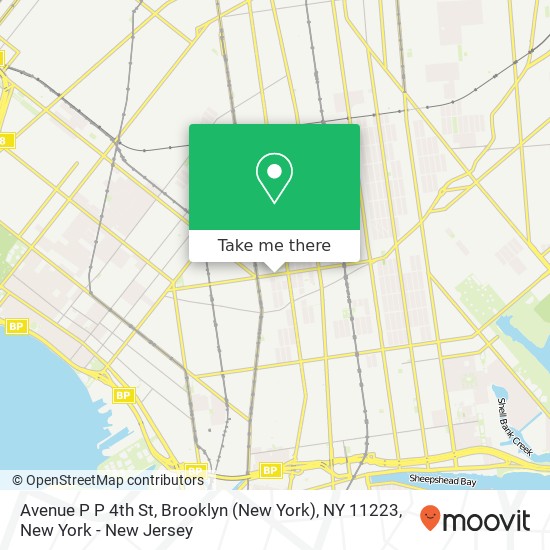 Mapa de Avenue P P 4th St, Brooklyn (New York), NY 11223