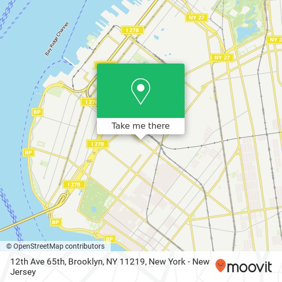 Mapa de 12th Ave 65th, Brooklyn, NY 11219