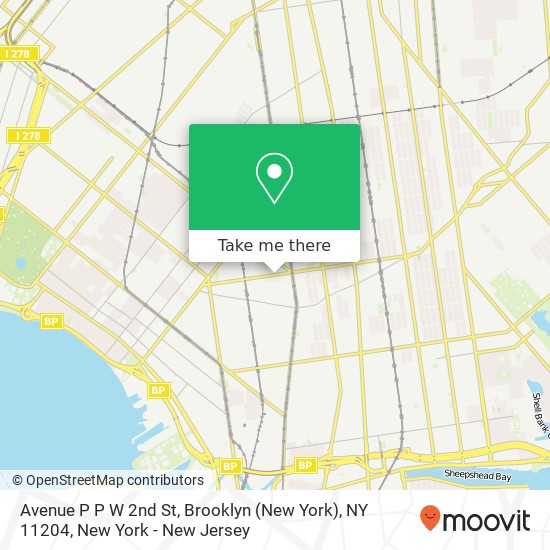 Mapa de Avenue P P W 2nd St, Brooklyn (New York), NY 11204