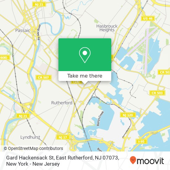 Mapa de Gard Hackensack St, East Rutherford, NJ 07073