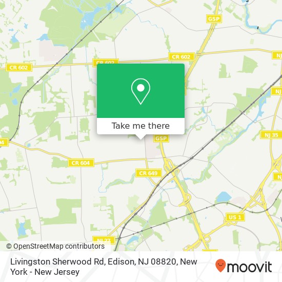 Livingston Sherwood Rd, Edison, NJ 08820 map