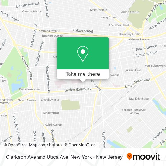 Clarkson Ave and Utica Ave map