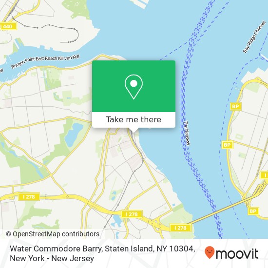 Mapa de Water Commodore Barry, Staten Island, NY 10304