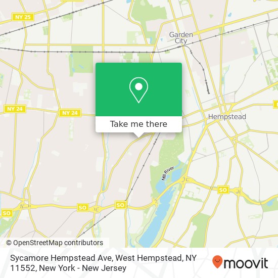 Mapa de Sycamore Hempstead Ave, West Hempstead, NY 11552