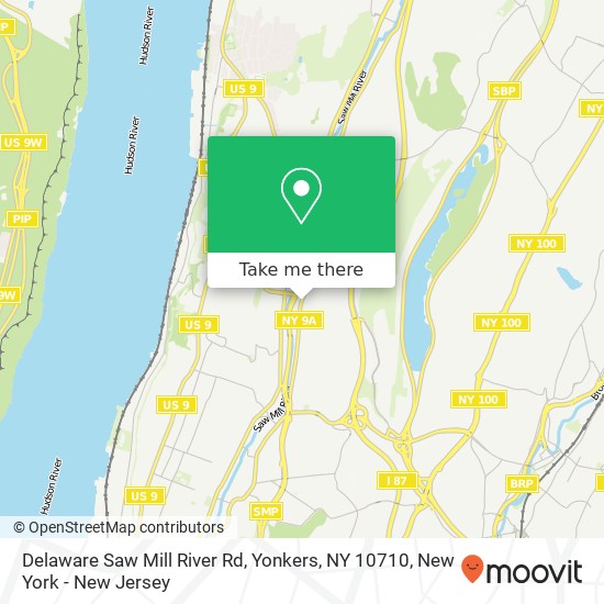 Delaware Saw Mill River Rd, Yonkers, NY 10710 map