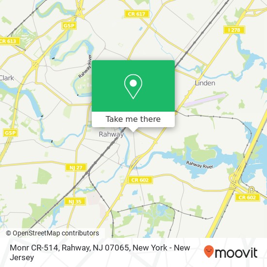 Mapa de Monr CR-514, Rahway, NJ 07065