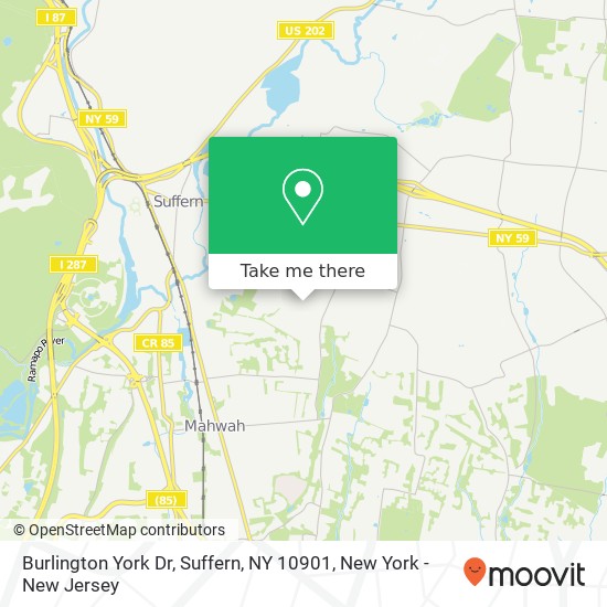 Burlington York Dr, Suffern, NY 10901 map