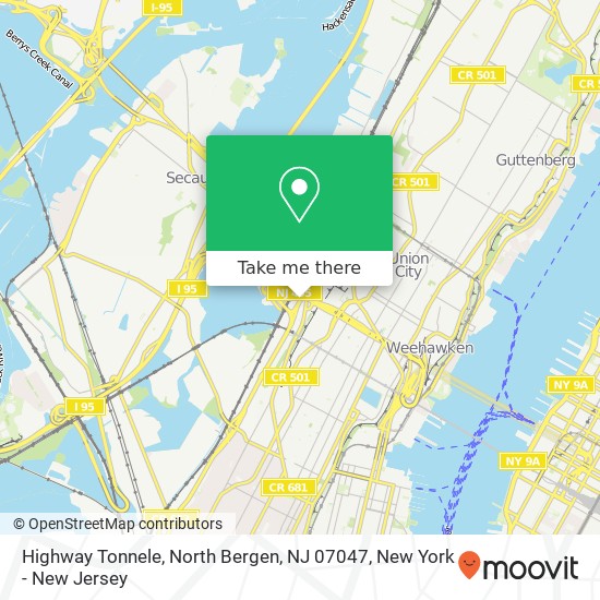 Mapa de Highway  Tonnele, North Bergen, NJ 07047