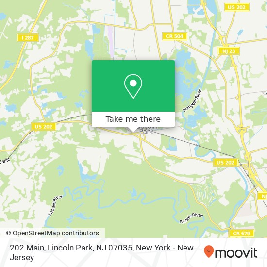 Mapa de 202 Main, Lincoln Park, NJ 07035