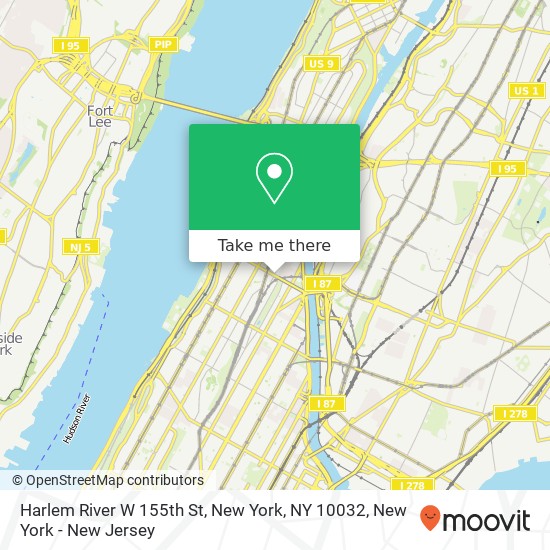 Mapa de Harlem River W 155th St, New York, NY 10032