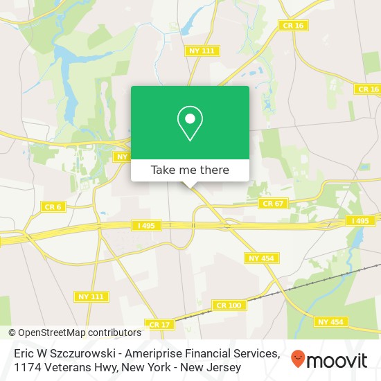 Mapa de Eric W Szczurowski - Ameriprise Financial Services, 1174 Veterans Hwy