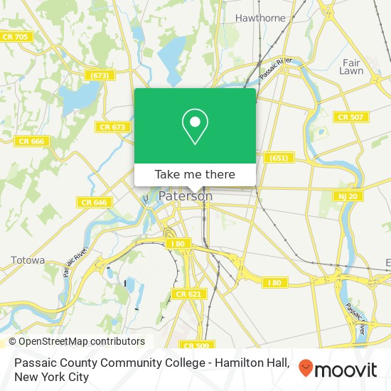 Mapa de Passaic County Community College - Hamilton Hall