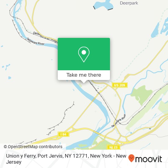 Mapa de Union y Ferry, Port Jervis, NY 12771