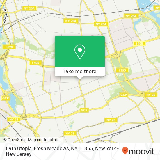 Mapa de 69th Utopia, Fresh Meadows, NY 11365