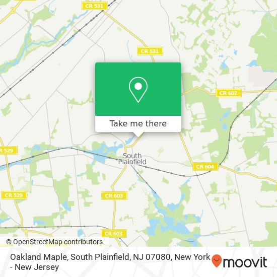 Mapa de Oakland Maple, South Plainfield, NJ 07080