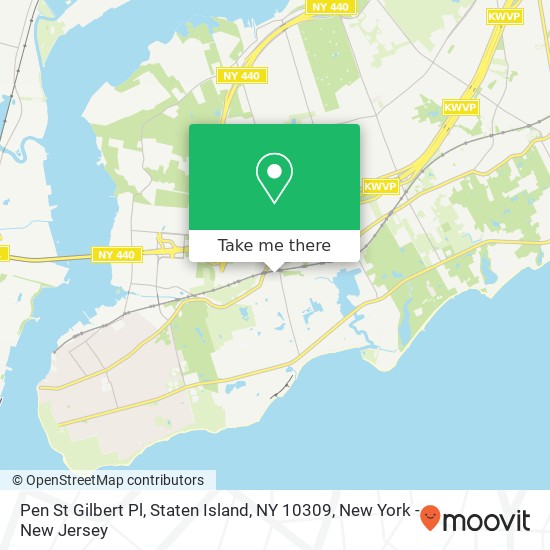 Mapa de Pen St Gilbert Pl, Staten Island, NY 10309