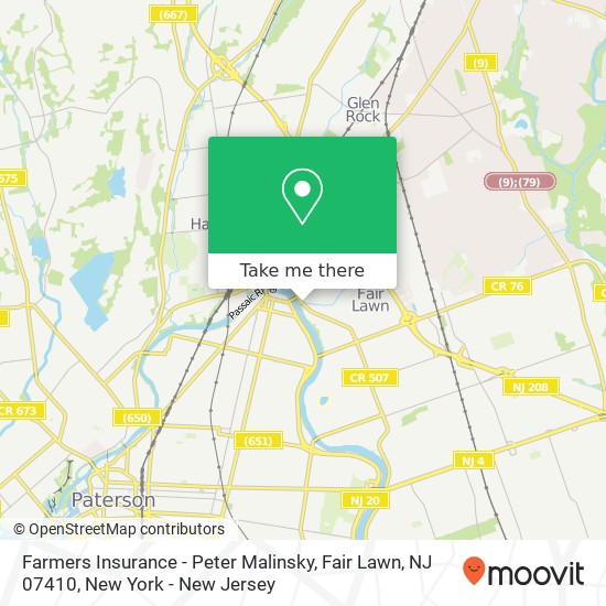 Farmers Insurance - Peter Malinsky, Fair Lawn, NJ 07410 map