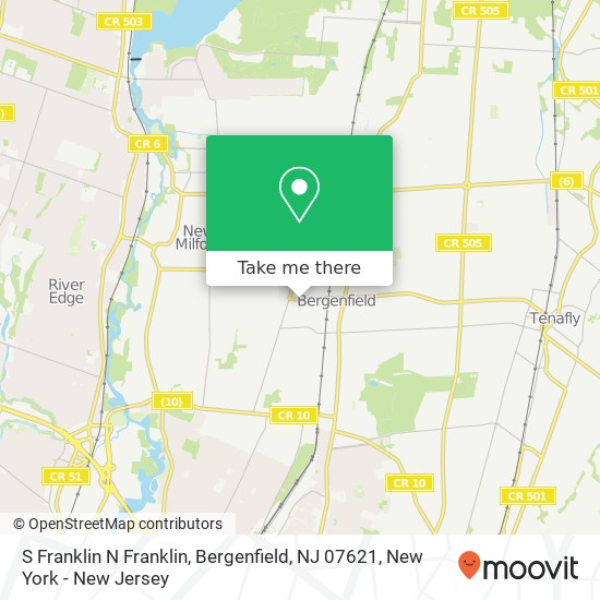 Mapa de S Franklin N Franklin, Bergenfield, NJ 07621
