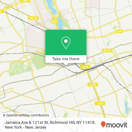 Mapa de Jamaica Ave & 121st St, Richmond Hill, NY 11418