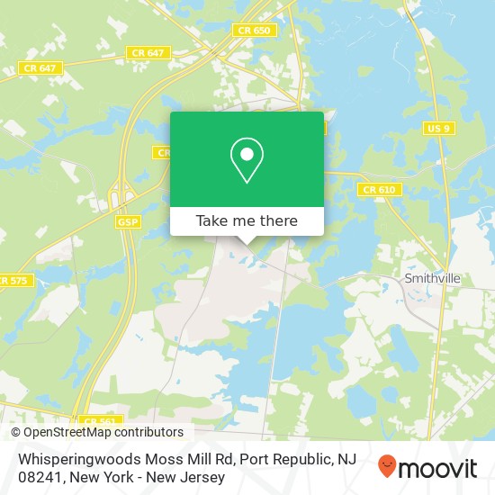 Mapa de Whisperingwoods Moss Mill Rd, Port Republic, NJ 08241