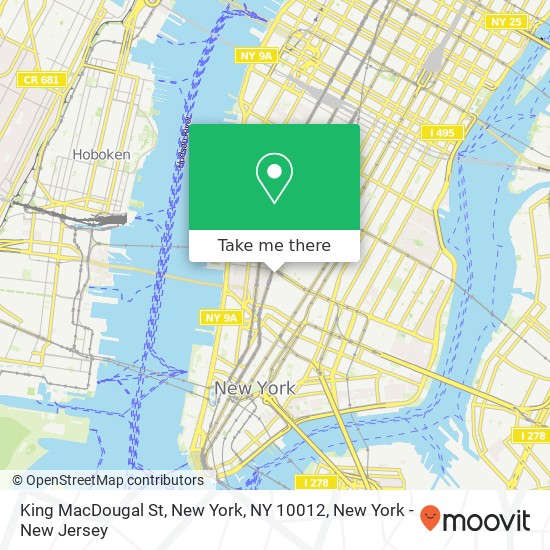 Mapa de King MacDougal St, New York, NY 10012