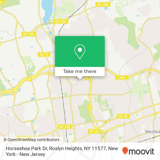 Mapa de Horseshoe Park Dr, Roslyn Heights, NY 11577