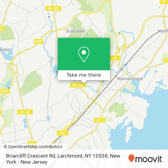 Mapa de Briarcliff Crescent Rd, Larchmont, NY 10538