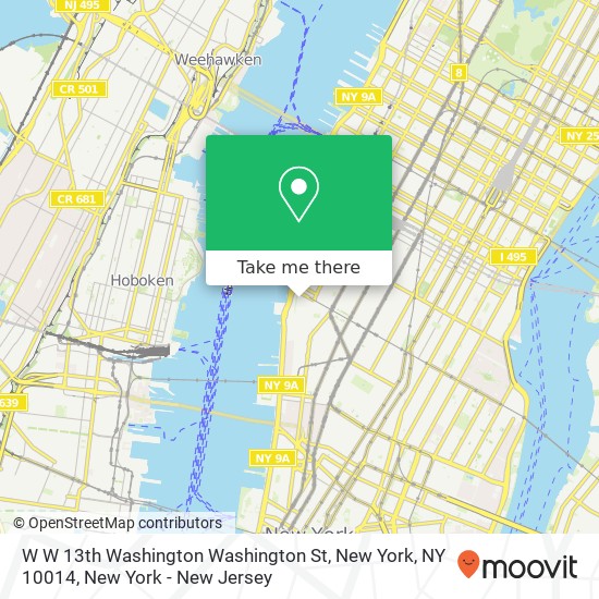 Mapa de W W 13th Washington Washington St, New York, NY 10014