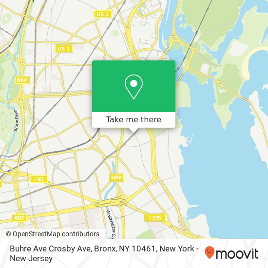 Mapa de Buhre Ave Crosby Ave, Bronx, NY 10461