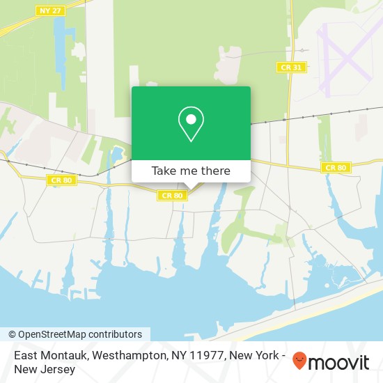 Mapa de East Montauk, Westhampton, NY 11977