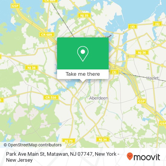 Mapa de Park Ave Main St, Matawan, NJ 07747
