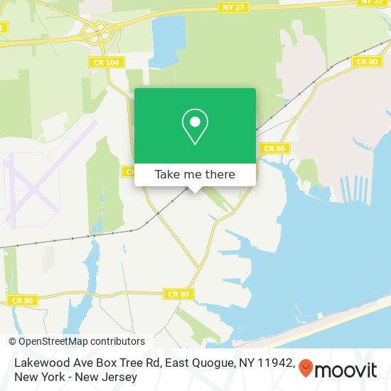 Mapa de Lakewood Ave Box Tree Rd, East Quogue, NY 11942