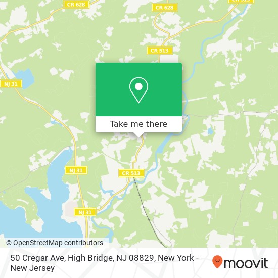 Mapa de 50 Cregar Ave, High Bridge, NJ 08829